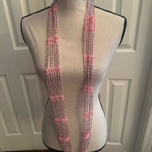 NEW Pink Beaded Scarf Lightweight 30’ Infinity Scarf